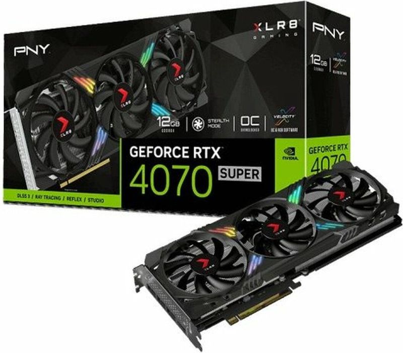 PNY - RTX 4070 Super VERTO - Videokaart - 12 GB - Zwart - NVIDIA Ada Lovelace