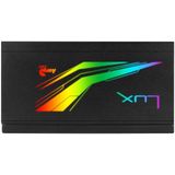 AeroCool Lux RGB 550M voeding 550 W Zwart (550 W), PC-voedingseenheid, Zwart