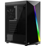 Aerocool - Shard - Micro ATX/ Mini ITX/ ATX Midtower Behuizing - Zwart - Staal - Gehard Glas - RGB LED