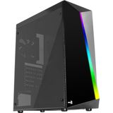 Aerocool - Shard - Micro ATX/ Mini ITX/ ATX Midtower Behuizing - Zwart - Staal - Gehard Glas - RGB LED