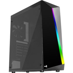 Aerocool - Shard - Micro ATX/ Mini ITX/ ATX Midtower Behuizing - Zwart - Staal - Gehard Glas - RGB LED
