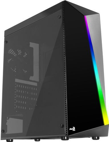 Aerocool - Shard - Micro ATX/ Mini ITX/ ATX Midtower Behuizing - Zwart - Staal - Gehard Glas - RGB LED
