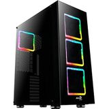 Aerocool TOR Pro PC-behuizing, E-ATX, gehard glas, 4 RGB-ventilatoren, 14 cm, zwart