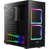 AeroCool - Poort - PC-behuizing - Zwart - Mid-tower met Zijpaneel van Gehard Glas