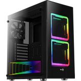 AeroCool - Poort - PC-behuizing - Zwart - Mid-tower met Zijpaneel van Gehard Glas