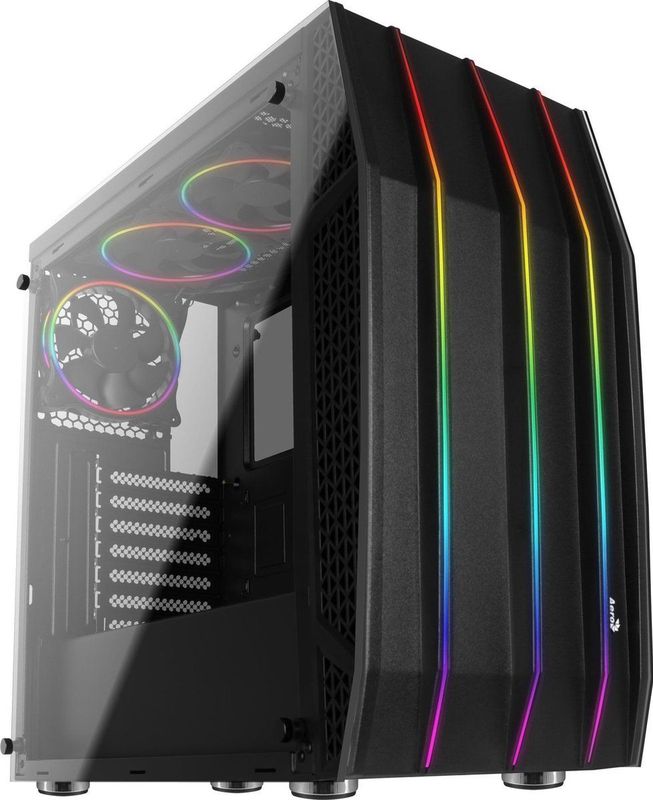AeroCool - Klaw - PC-behuizing - Zwart - Mid-tower met RGB-verlichting