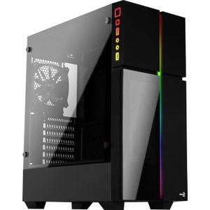 Aerocool Playa Tempered Glass Windowed Mid Tower Case, Black