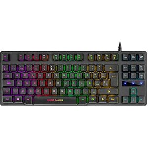 Mars Gaming MKTKL, H-mechanisch toetsenbord Zwart RGB 8-effecten, antighosting, Spaans