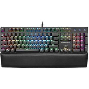 Mars Gaming MK5, RGB Mechanisch Toetsenbord, Softw, Polssteun, Blauwe Switch, PT