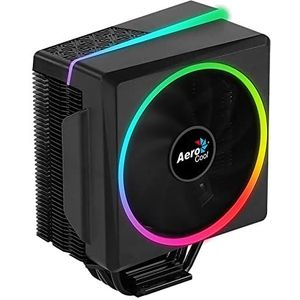 Aerocool Cylon 4 ARGB CPU Cooler, 1 x 120mm PWM Fan, ASUS Aura Sync, Mystic Light Sync, Gigabyte RGB Fusion, Compatible for AMD and Intel Platforms, The Perfect Air Cooling Solution, Black