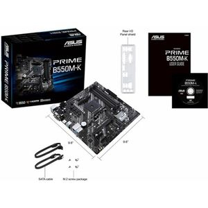 Asus PRIME B550M-K Moederbord Socket AMD AM4 Vormfactor Micro-ATX Moederbord chipset AMD® B550