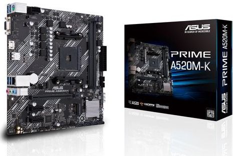 Asus PRIME A520M-K Moederbord Socket AMD AM4 Vormfactor Micro-ATX