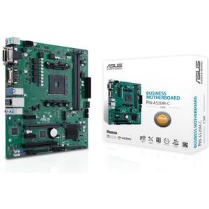ASUS Pro A520M-C moederbord Micro ATX Socket AM4 AMD A520 USB 3.2 Gen 1 Gigabit LAN geïntegreerde grafische kaart (CPU vereist), HD audio (8 kanalen)