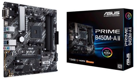 Asus PRIME B450M-A II Moederbord Socket AMD AM4 Vormfactor Micro-ATX Moederbord chipset AMD® B450