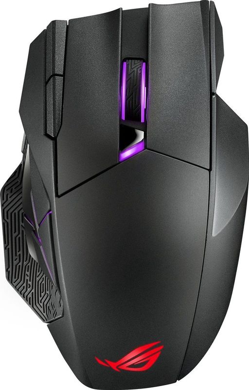 ASUS ROG Spatha X Gaming Maus (kabellos, kabelgebunden, magnetische Ladestation, 12 programmierbare Tasten, 19.000 dpi, Aura Sync)