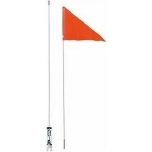 Fietsvlag Icetoolz oranje met fiberglas - deelbare stang 150 cm