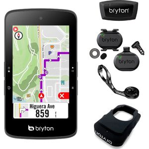 Bryton Rider S800T met dubbele sensorset, hartband en voorhouder van aluminium, uniseks, voor volwassenen, zwart, uniek
