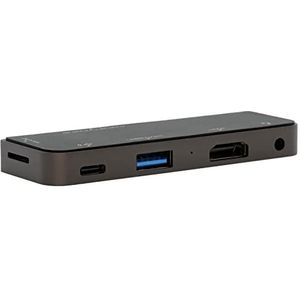 Exsys 5in1 USB-C Minidock (USB C), Docking station + USB-hub, Grijs