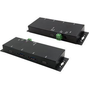 EX-1234HMVS - USB 3.2 Gen 2x1 HUB - Metalen - 4 Poorten - USB-C en USB-A