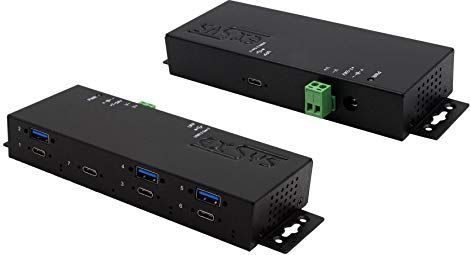 EXSYS - EX-1237HMVS - USB 3.2 Hub - Zwart - Met 4 x USB-C en 3 x USB-A poorten