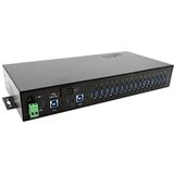 EXSYS EX-1526HMVS 16-poorts USB 3.2 Gen1 Managed HUB - zwart - Met 15KV ESD Surge Protection