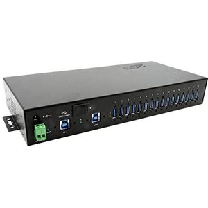 EXSYS EX-1526HMVS 16-poorts USB 3.2 Gen1 Managed HUB - zwart - Met 15KV ESD Surge Protection