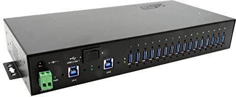 EXSYS EX-1526HMVS 16-poorts USB 3.2 Gen1 Managed HUB - zwart - Met 15KV ESD Surge Protection