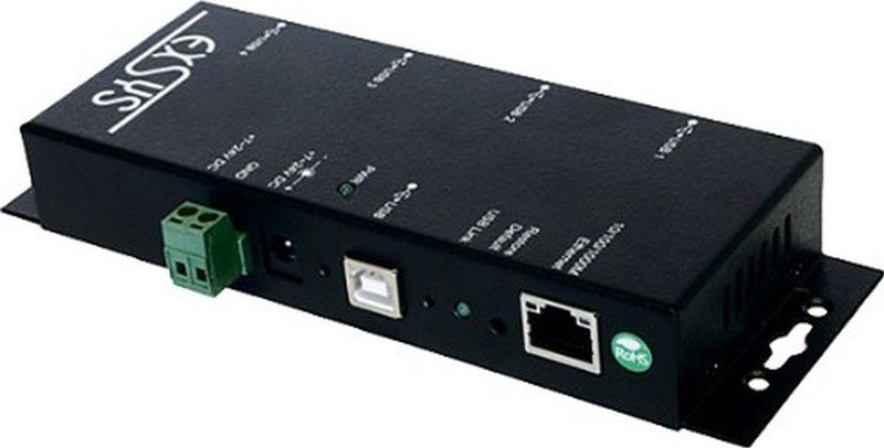 Exsys EX-6002 Netwerkadapter - Zwart - Metalen Behuizing - 4x USB 2.0 Poorten