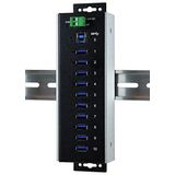 EX-1110HMVS-WT - USB 3.2 Gen 1 HUB - 10 Poorten - 15KV ESD Beveiliging - Metalen