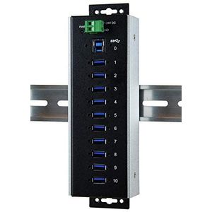 Exsys EX-1110HMVS-WT (USB B), Docking station + USB-hub, Zwart