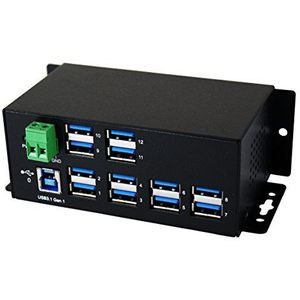 EX-1112HMS - USB 3.2 Gen 1 Hub - 12 Poorten - Metalen - 15KV ESD Beveiliging