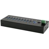 Exsys - EX-11230HMS - USB 3.0 HUB - Zwart - Metalen Behuizing - 10 Poorten