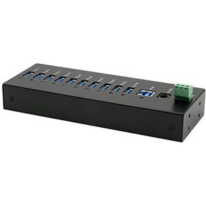 Exsys - EX-11230HMS - USB 3.0 HUB - Zwart - Metalen Behuizing - 10 Poorten