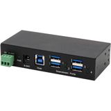 Exsys - Ex-1244 - 4-poorts USB 3.2 Gen 1 HUB - Zwart - Metalen behuizing - Inclusief USB 3.0 kabel