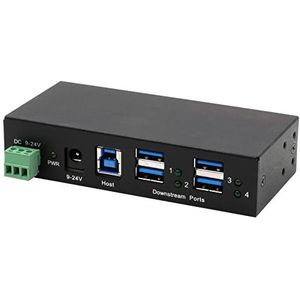 EXSYS EX-11244HMS 4-poorts USB 3.2 Gen 1 HUB Din-Rail-set en muur VIA VL813-chipset - zwart EX-1244HMS