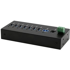 Exsys - EX-11247HMS - USB 3.2 Gen 1 HUB - Zwart - Metalen Behuizing - 7 Poorten