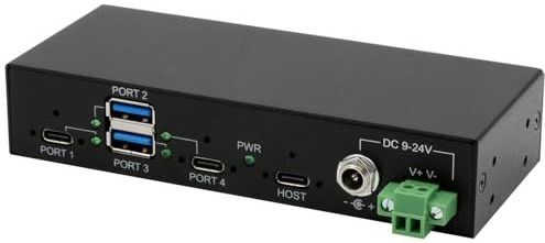 Exsys - EX-11295HMS - USB 3.2 Gen 2 Metalen HUB - Zwart - Inclusief Voeding 12V/2A