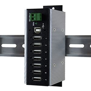 Exsys Ex 1177HMVS-WT (USB-B, 7 Havens), Docking station + USB-hub, Wit, Zwart