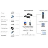 Exsys - EX-1183HMVS-2 - USB-hub - Zwart - Metalen - 4 Havens