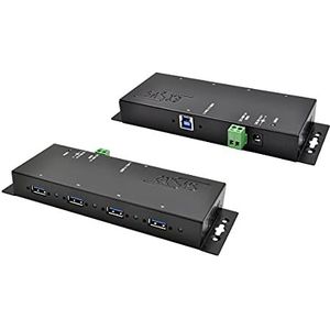 Exsys - EX-1183HMVS-2 - USB-hub - Zwart - Metalen - 4 Havens