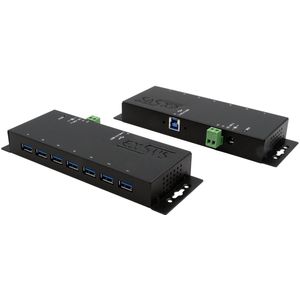 Exsys - EX-1188HMS-3 - USB 3.2 Hub - Zwart - 7-poorts met Voeding