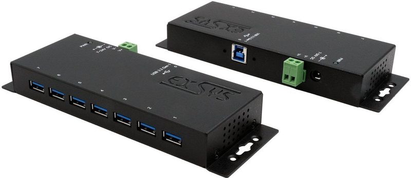 Exsys - EX-1188HMS-3 - USB 3.2 Hub - Zwart - 7-poorts met Voeding