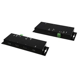 EX-1191HMVS-PD - USB 3.2 Gen 1 HUB - Metalen - Zwart - 15 kV ESD Beveiliging