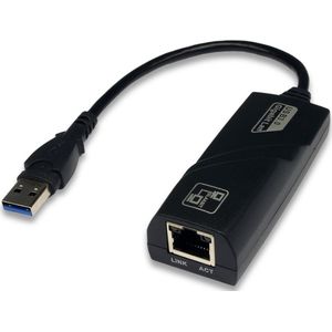 Exsys USB 3.2 Gen1 naar Ethernet 1Gigabit LAN netwerk (USB-C 3.2 Gen 1, RJ45/LAN (1x)), Netwerkadapter, Zwart