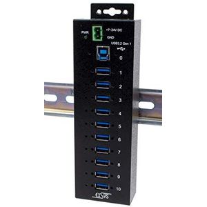 Exsys EX-1510HMVS (USB B), Docking station + USB-hub, Zwart