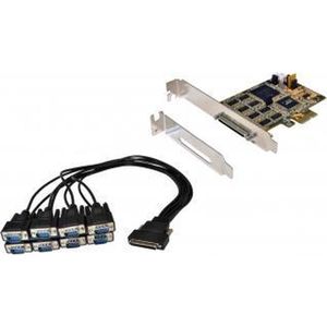 EX-44388 - PCI-Express I/O-kaart - 8x Seriële RS-232 Uitgangen - Low Profile Beugel