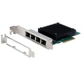 Exsys GmbH 4-poorts PCIe netwerkkaart 2,5 Gigabit (PCI-E x4), Netwerkkaarten