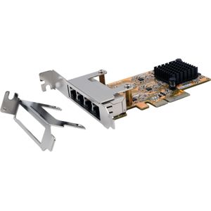 Exsys PCI-EXPRESS Ethernet kaart ASM1806(Asmedia), RTL8111G, LP (PCI-E x4), Netwerkkaarten, Grijs