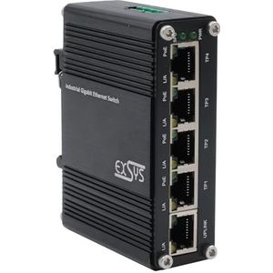 EXSYS EX-62020PoE - 5-poorts Ethernet Switch PoE - Zwart - Metalen Behuizing