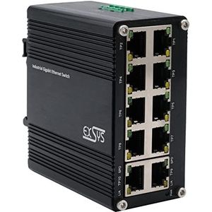 EXSYS EX-62025 10-poorts Industriële Ethernet Switch - zwart EX-62025